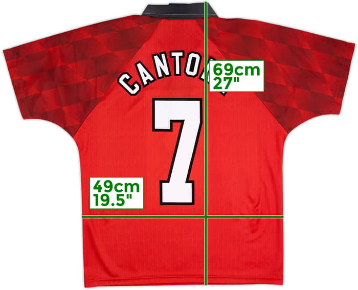 1996-98 Manchester United Home Shirt Cantona #7 - 8/10 - (15-16 Years)