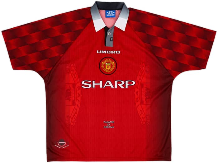 1996-98 Manchester United Home Shirt Cantona #7 - 7/10 - (XXL)