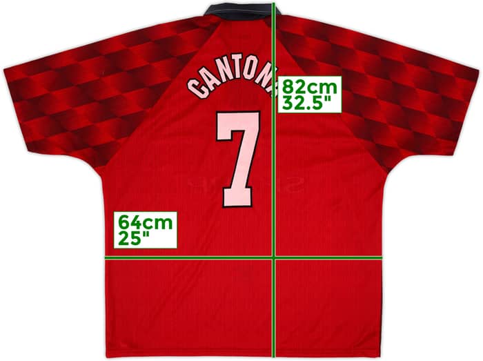 1996-98 Manchester United Home Shirt Cantona #7 - 7/10 - (XXL)