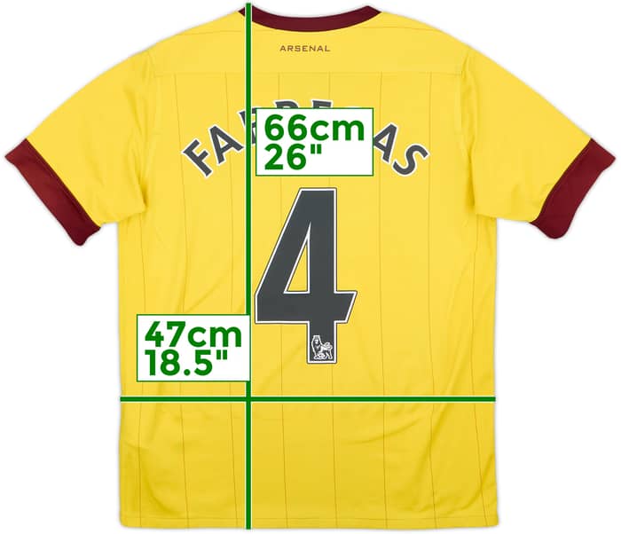 2010-13 Arsenal Away Shirt Fabregas #4 - 6/10 - (14-15 Years)