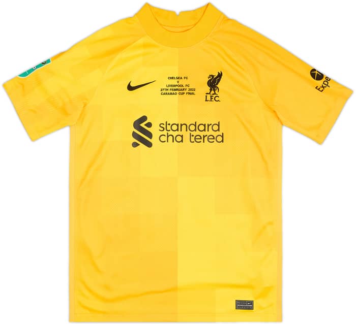 2021-22 Liverpool 'Carabao Cup Final' GK S/S Shirt Kelleher #62 - 5/10 - (13-15 Years)