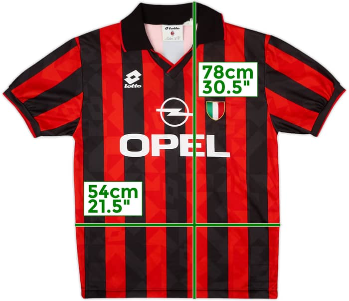 1994-95 AC Milan Home Shirt #7 - 6/10 - (L)