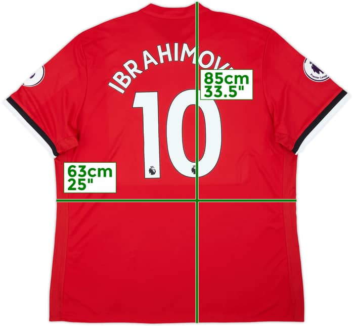 2017-18 Manchester United Home Shirt Ibrahimovic #10 (XXL)
