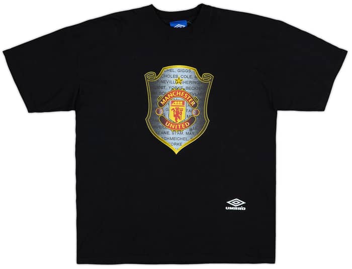 1998-99 Manchester United Umbro CL Final Cotton Tee - 8/10 - (L)