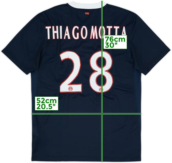 2011-12 Paris Saint-Germain Home Shirt Thiago Motta #28 - 6/10 - (M)