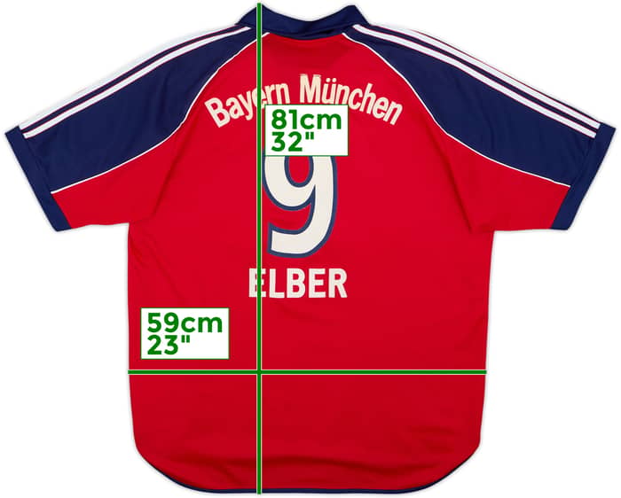 1999-01 Bayern Múnich Camiseta Local Elber #9 - 5/10 - (L)
