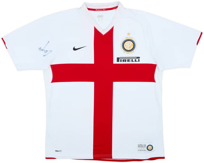 Camiseta de visitante del centenario firmada del Inter Milan 2007-08 - 5/10 - (L)