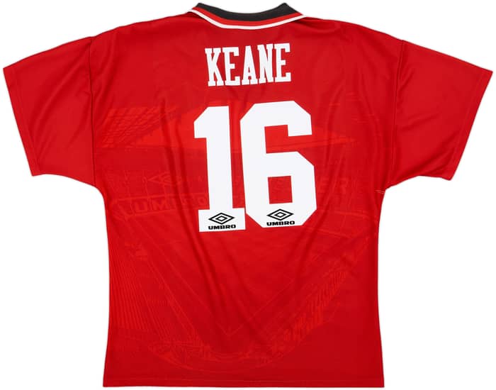 1994-96 Manchester United Home Shirt Keane #16 - 8/10 - (XL)