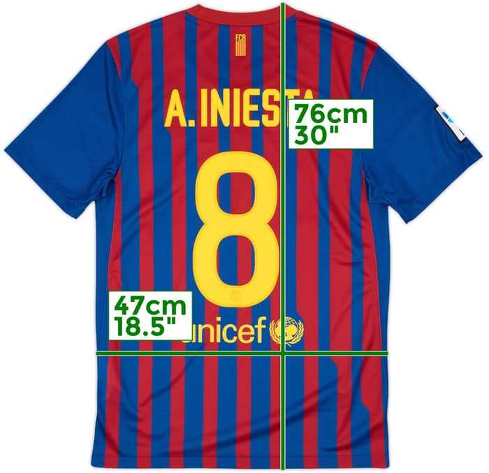 2011-12 Barcelona Home Shirt A. Iniesta #8 - 7/10 - (S)