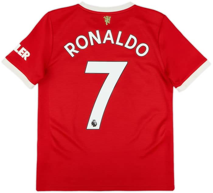 2021-22 Manchester United Home Shirt Ronaldo #7 - 8/10 - (L.Boys)
