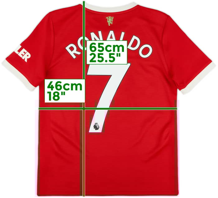 2021-22 Manchester United Home Shirt Ronaldo #7 - 8/10 - (L.Boys)