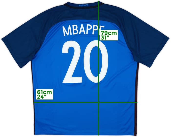 2016-17 France Home Shirt Mbappe #20 - 8/10 - (XXL)