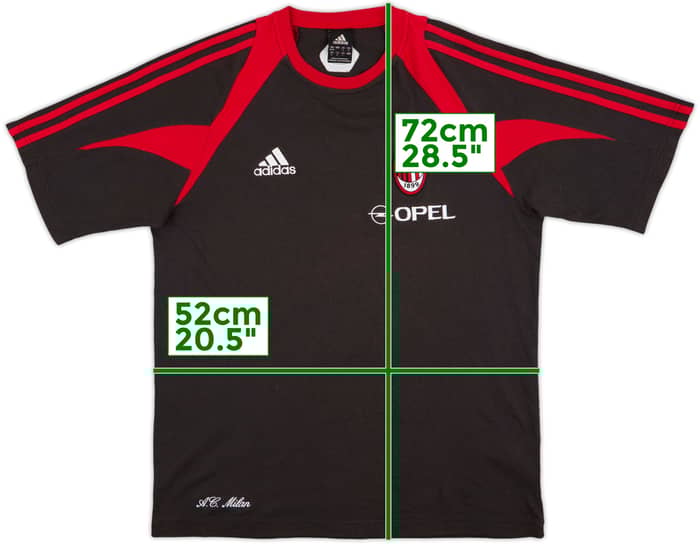 2004-05 AC Milan adidas Cotton Tee - 9/10 - (M)