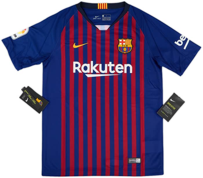 2018-19 Barcelona Home Shirt (L.Boys)