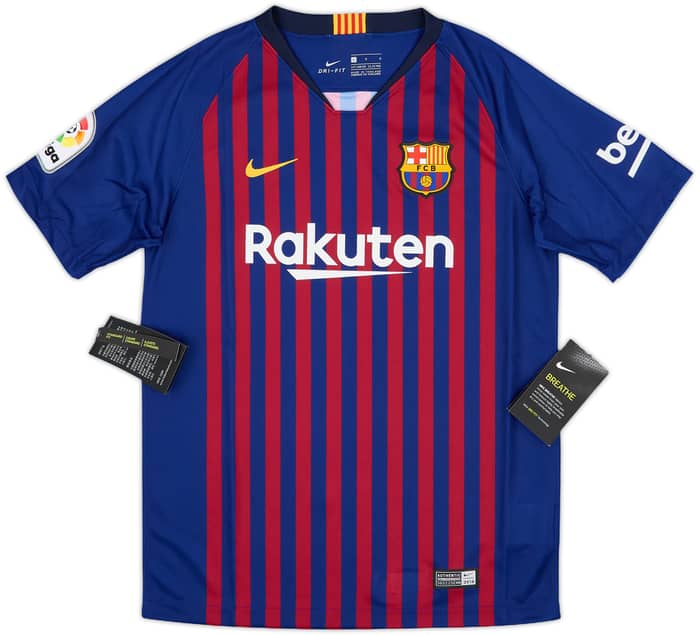 2018-19 Barcelona Home Shirt (L.Boys)