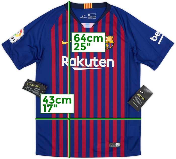 2018-19 Barcelona Home Shirt (L.Boys)