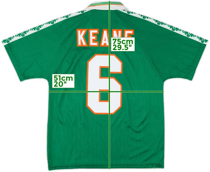 1996-98 Ireland Home Shirt Keane #6 - 8/10 - (M)