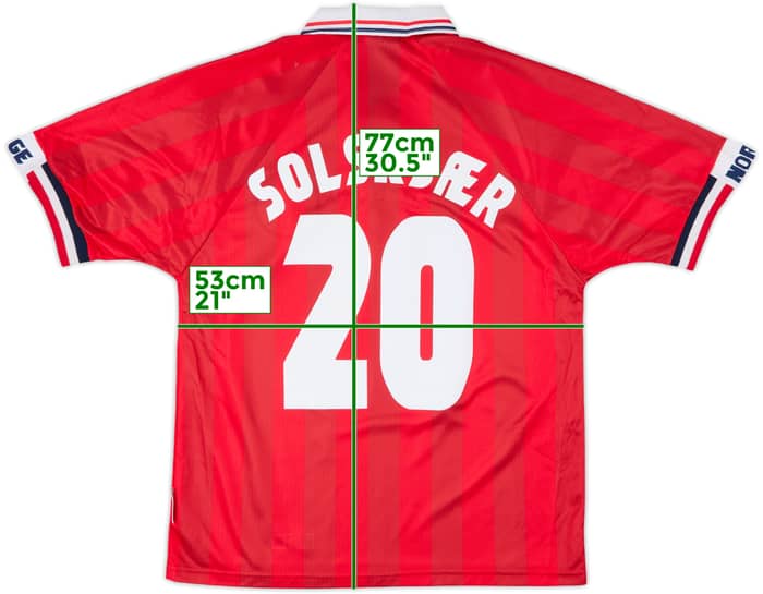 1998-00 Norway Home Shirt Solskjaer #20 - 8/10 - (M)