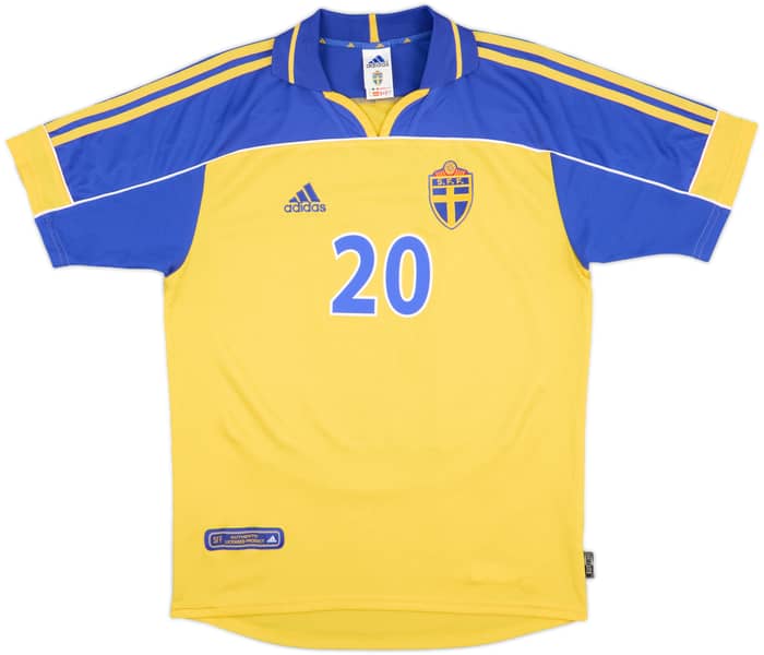 2000-02 Sweden Home Shirt Larsson #20 - 9/10 - (S)