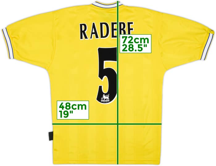 1996-99 Leeds United Away Shirt Radebe #5 - 9/10 - (S)