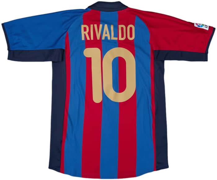 2001-02 Barcelona Home Shirt Rivaldo #10 - 10/10 - (XL.Boys)