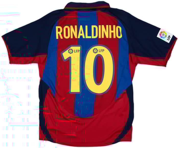 2003-04 Barcelona Home Shirt Ronaldinho #10 - 9/10 - (S)