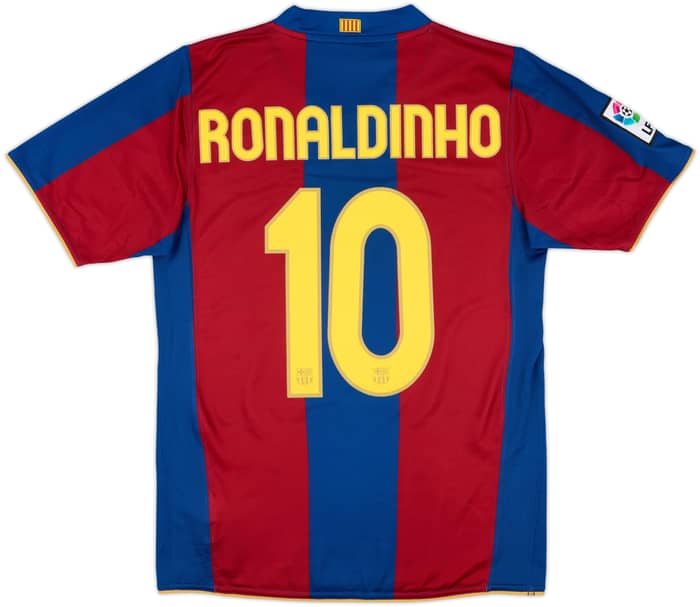 2007-08 Barcelona Home Shirt Ronaldinho #10 - 8/10 - (S)