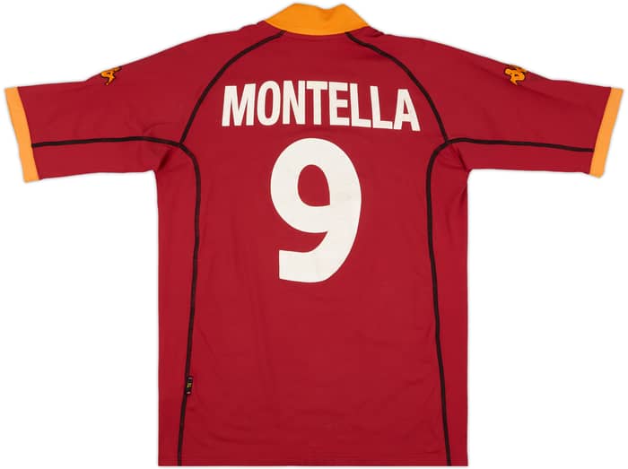 2001-02 Roma Home Shirt Montella #9 - 6/10 - (XL)