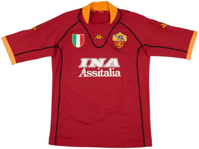 2001-02 Roma Home Shirt Montella #9 - 6/10 - (XL)
