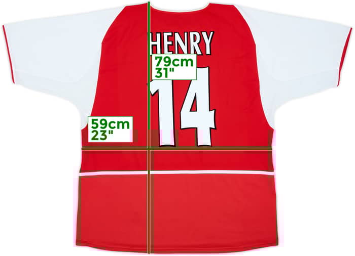 2002-04 Arsenal Home Shirt Henry #14 - 8/10 - (XXL)