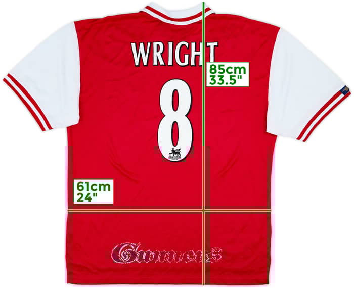 Camiseta de local del Arsenal 1996-98 Wright #8 - 7/10 - (XXL)