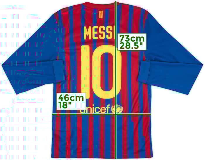 2011-12 Barcelona Home L/S Shirt Messi #10 - 5/10 - (S)