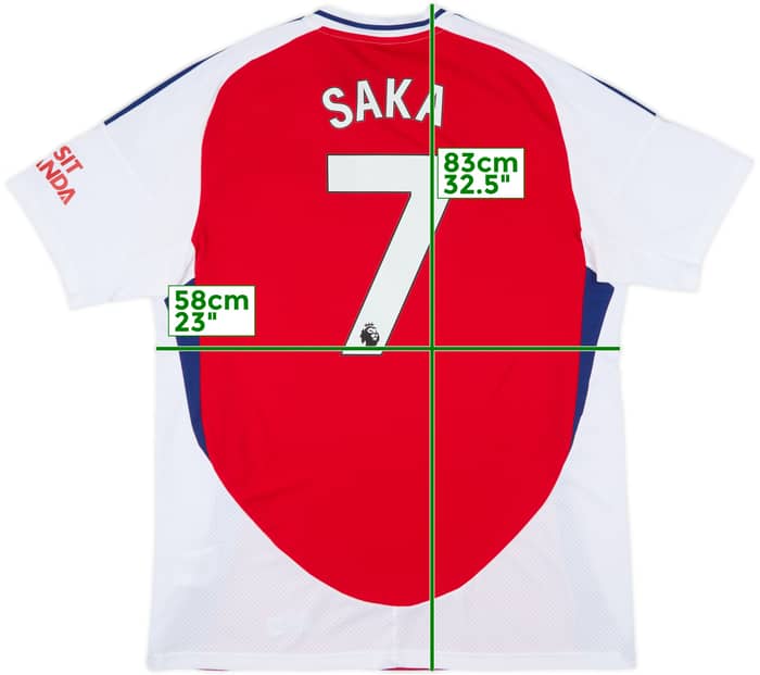 2024-25 Arsenal Home Shirt Saka #7 - 10/10 - (XL)
