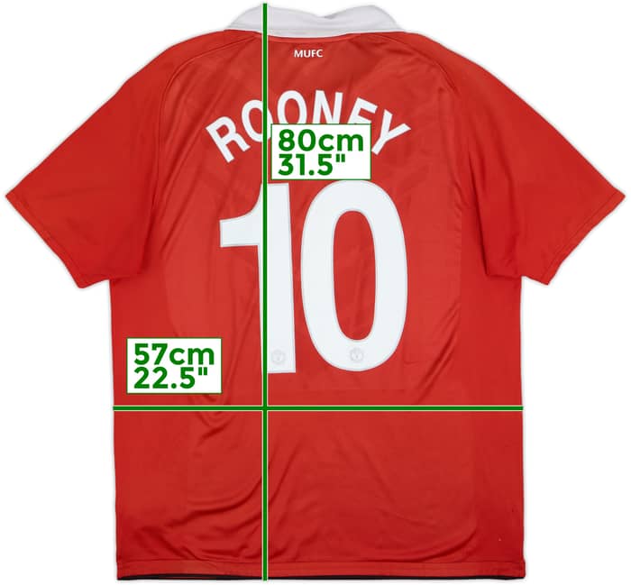 2010-11 Manchester United Home Shirt Rooney #10 - 6/10 - (L)