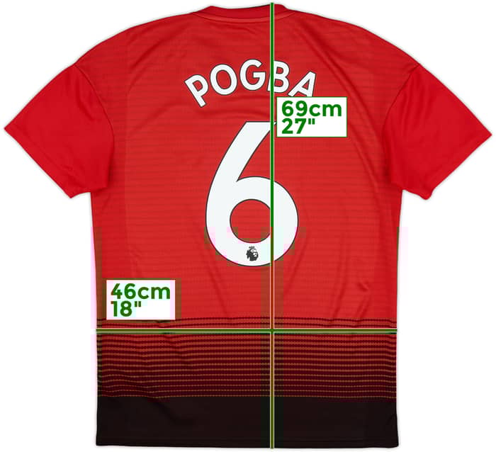 2018-19 Manchester United Home Shirt Pogba #6 - 8/10 - (S)