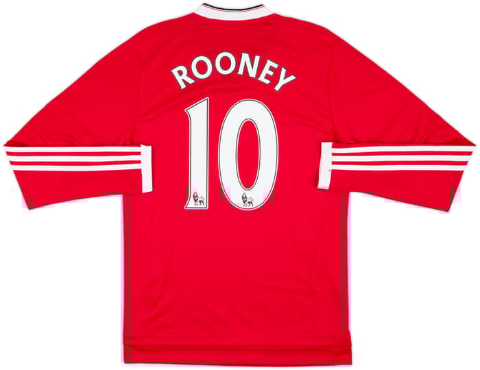 2015-16 Manchester United Home L/S Shirt Rooney #10 - 10/10 - (S)