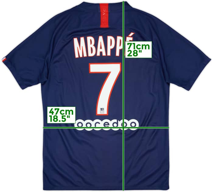 2019-20 Paris Saint-Germain Home Shirt Mbappe #7 - 8/10 - (M)