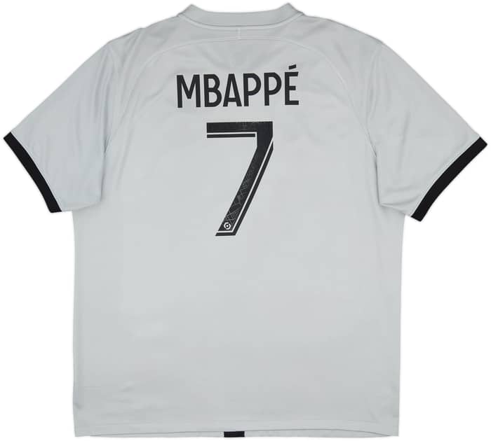 Camiseta de visitante del Paris Saint-Germain 2022-23 Mbappe #7 - 7/10 - (XL)