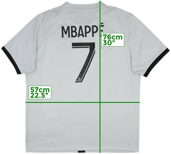 Camiseta de visitante del Paris Saint-Germain 2022-23 Mbappe #7 - 7/10 - (XL)