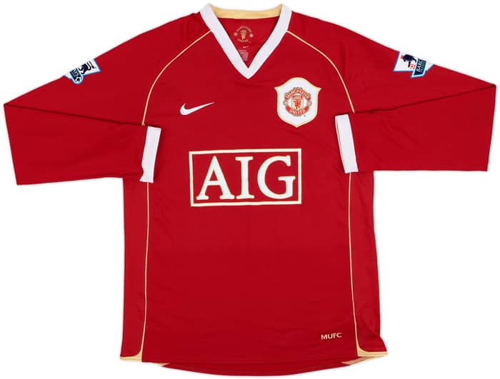 2006-07 Manchester United Home L/S Shirt Solskjaer #20 - 6/10 - (S)