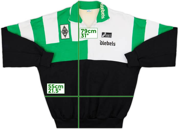 1994-95 Borussia Monchengladbach Asics 1/4 Zip Track Jacket - 7/10 - (L)