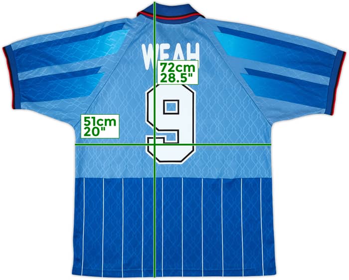 1995-96 AC Milan Fourth Shirt Weah #9 - 8/10 - (XL)