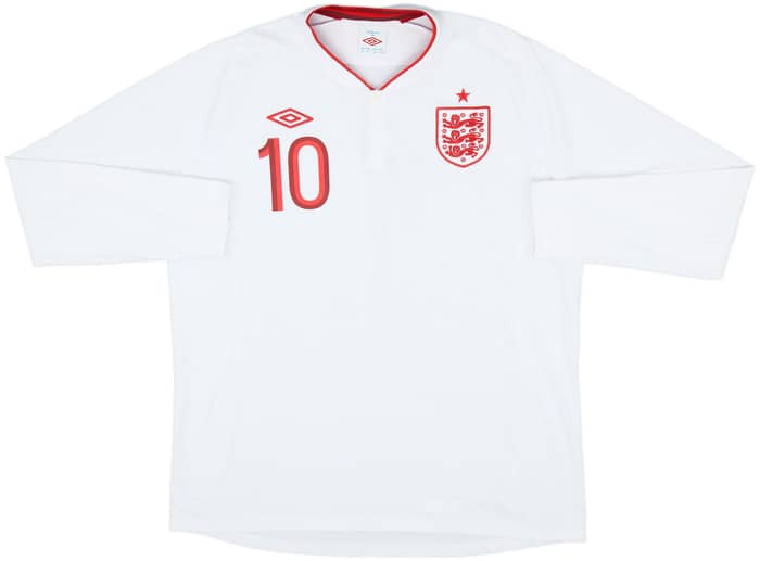 2012-13 England Home L/S Shirt Rooney #10 - 8/10 - (XL)