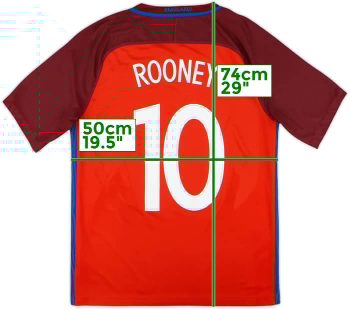 2016-17 England Away Shirt Rooney #10 - 6/10 - (M)