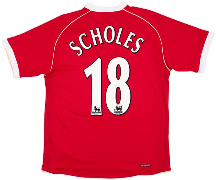 2006-07 Manchester United Home Shirt Scholes #18 - 8/10 - (M)