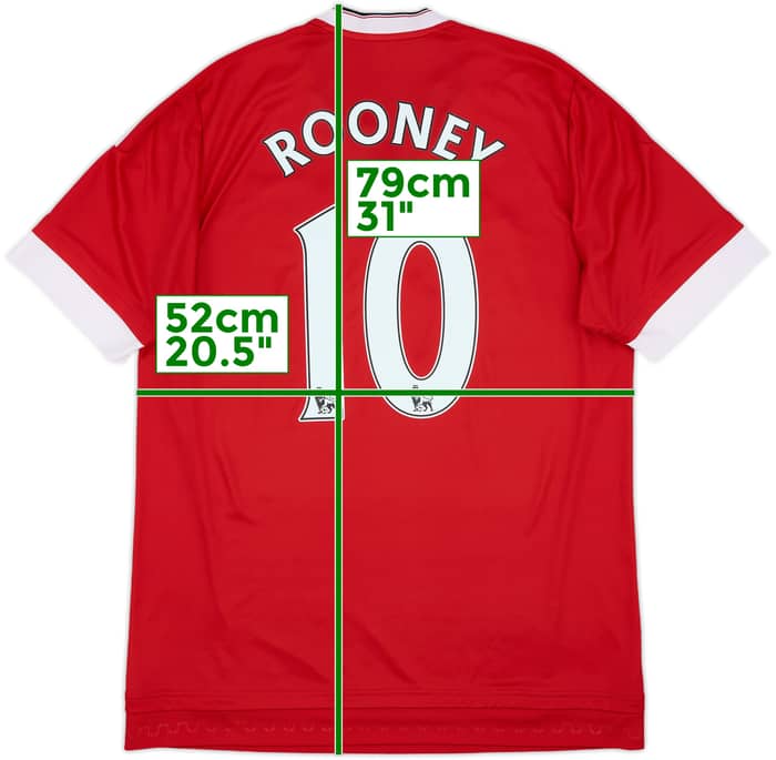 2015-16 Manchester United Home Shirt Rooney #10 - 7/10 - (L)