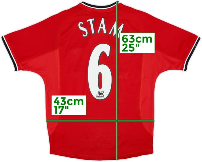 2000-02 Manchester United Home Shirt Stam #6 - 7/10 - (M.Boys)