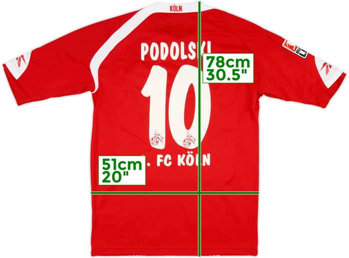 2009-10 FC Koln Home Shirt Podolski #10 - 8/10 - (M)