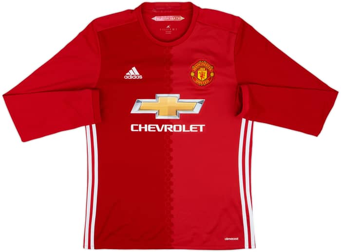 2016-17 Manchester United Home L/S Shirt Pogba #6 - 8/10 - (M)