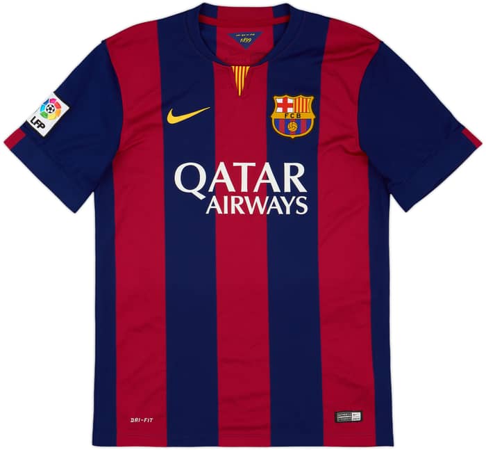 2014-15 Barcelona Home Shirt Pique #3 - 8/10 - (M)